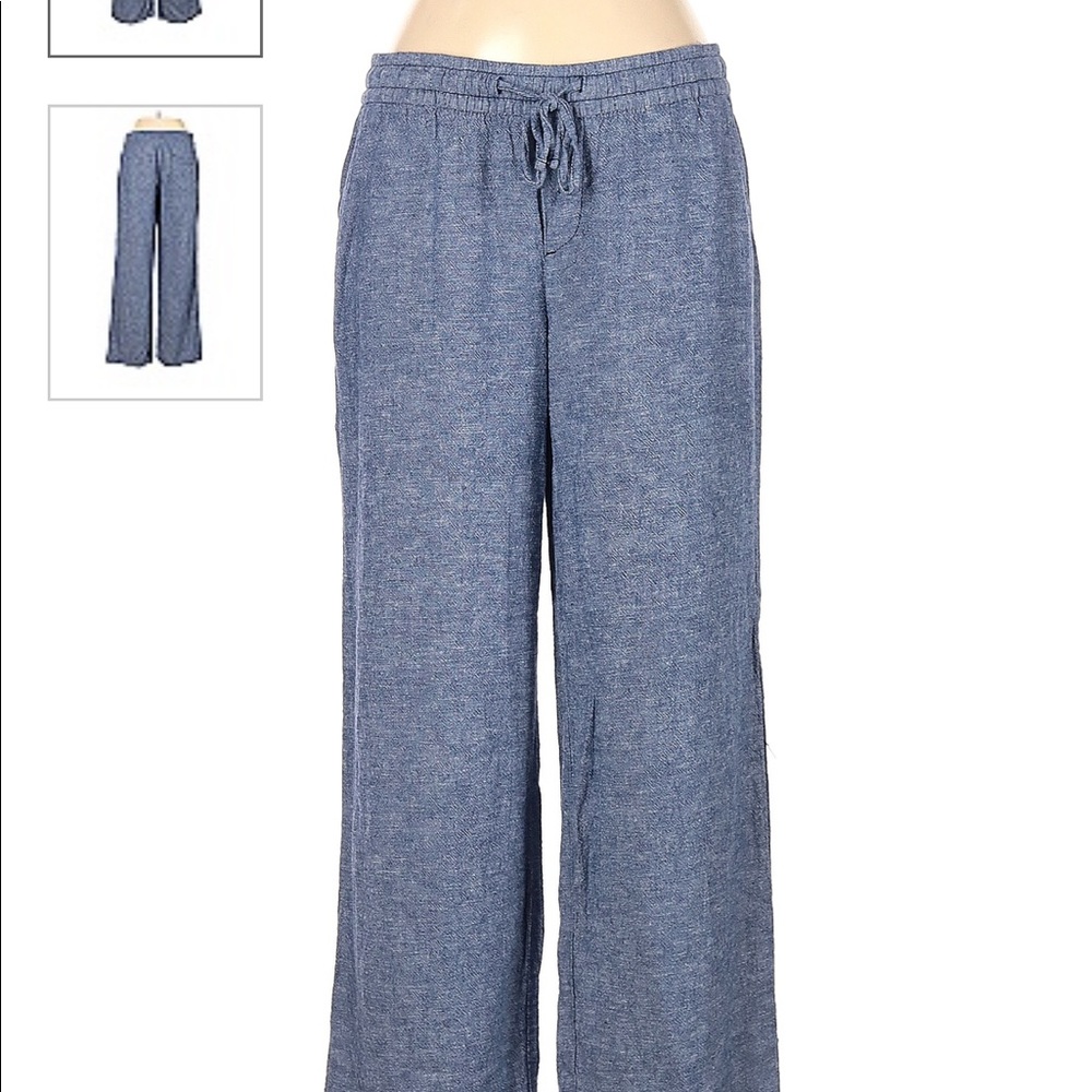 Wide leg linen pants